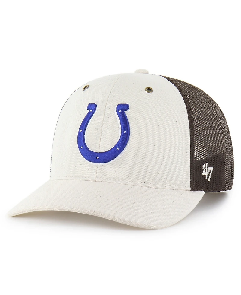 Carhartt x '47 Men's Natural/Brown Indianapolis Colts Undyed Trucker Adjustable Hat
