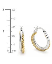 And Now This Fine Silver Mixed Metal-Plated Twist Hoop Earrings