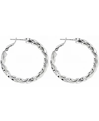 And Now This Fine Silver-Tone Plated Twist Omega Hoop Earrings