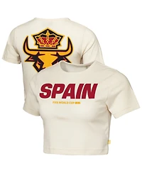 Outerstuff Women's Natural Spain Fifa World Cup 2026 Elote Squad Cropped T-Shirt