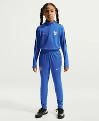 Nike Big Boys and Girls Blue France National Team 2026 Strike Dri-fit Long Sleeve Quarter-Zip Drill Sweatshirt