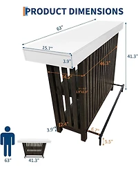 gaomon 63" Home Bar Table, Mini Coffee Bar Pub Table with 2-Tier Storage, Footrest, Kitchen Islands for Dining Room, Bistro