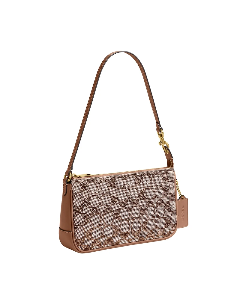 Coach Plaza Crystal Signature Jacquard Small Shoulder Handbag