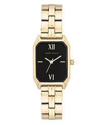 Anne Klein Women's Quartz Black Octagonal Gold Tone Bracelet Watch 24mm x 35mm