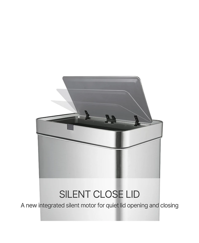 18-Gallon Extra Large Motion Sensor Kitchen Trash Can, Stainless Steel Automatic Touchless with Silent Close Lid