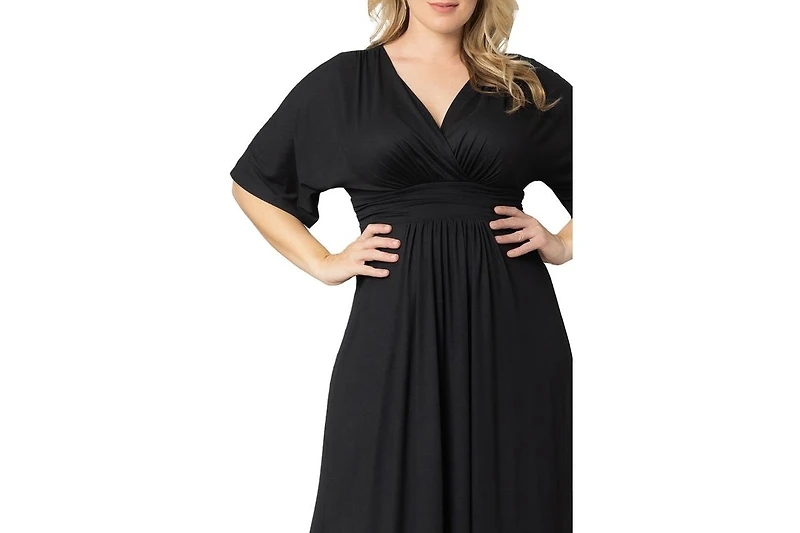 Kiyonna Women's Plus Vienna Kimono Sleeve Long Maxi Dress