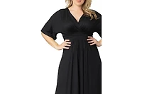 Kiyonna Women's Plus Vienna Kimono Sleeve Long Maxi Dress