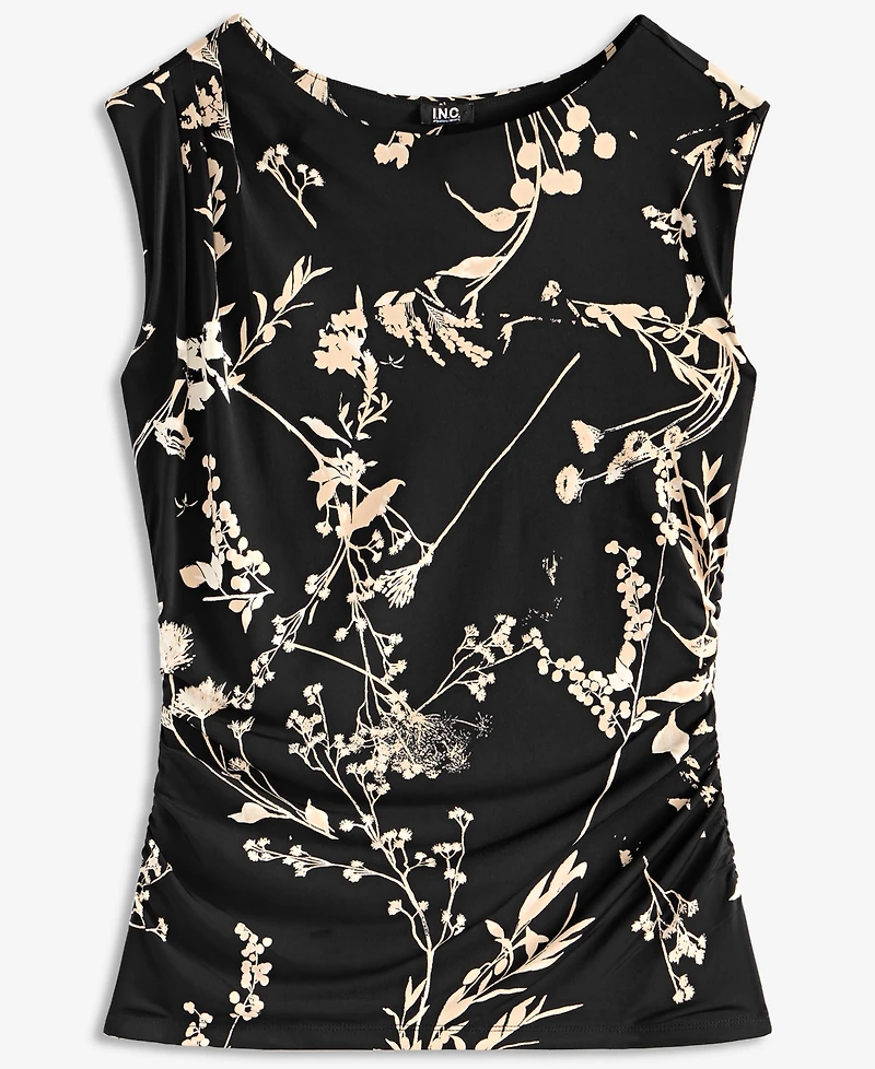 I.n.c. International Concepts Women's Floral-Print Boat-Neck Blouse, Macy's Exclusive