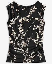 I.n.c. International Concepts Women's Floral-Print Boat-Neck Blouse, Macy's Exclusive