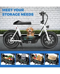Caroma Peak Electric Scooter with Seat, Rated power 350W, 16"x3" Fat Tire E-scooter All-Terrain, Max Miles 20MPH