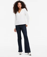 I.n.c. International Concepts Women's V-Neck Long-Sleeve Blouse, Macy's Exclusive