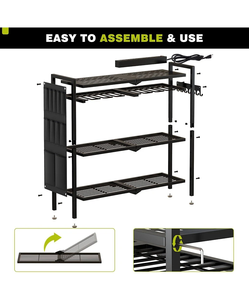 Xdovet Power Tool Organizer Cart Charging Station Drill Holder Rack