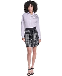 Karl Lagerfeld Paris Petite Woven Pencil Skirt