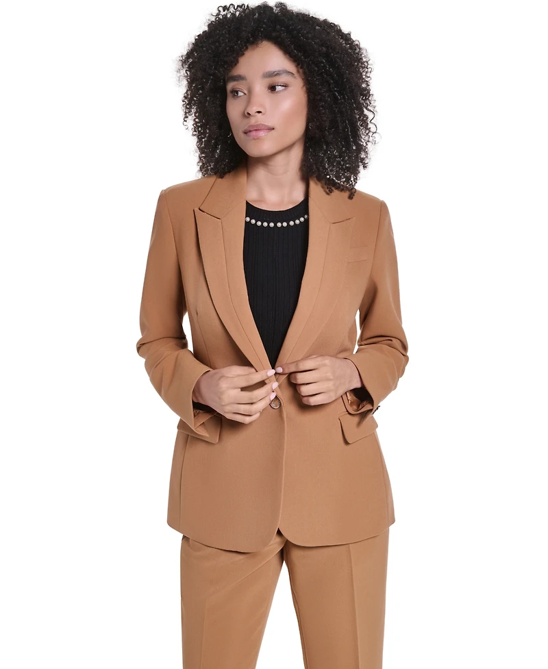Karl Lagerfeld Paris Petite Peak One-Button Blazer