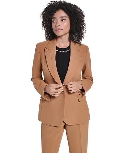 Karl Lagerfeld Paris Petite Peak One-Button Blazer