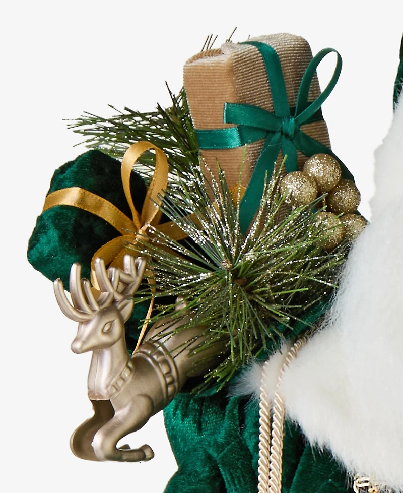 Holiday Lane Opulence African American Standing Santa with Gift Bag and Scepter, Macy's Exclusive