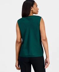 Kasper Petite Sleeveless Cowl-Neck Drape Blouse