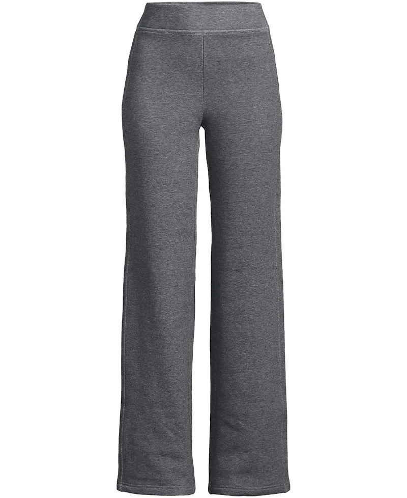 Lands' End Plus Size Serious Sweats High Rise Fleece Lined Straight Leg Pants