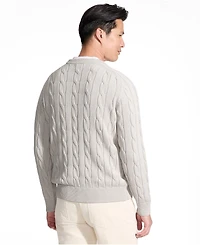Lands' End Men's Long Sleeve Drifter Cable Crewneck Sweater