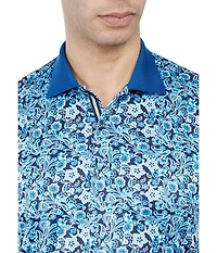 Society of Threads Men's Regular Fit Floral Print Performance Polo