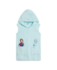 Frozen Girls Loop Terry Cloth Hooded Zip Up Swim Cover