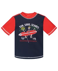 Nightmare Before Christmas Toddler Boys Mickey Mouse Jack Skellington Swimwear 2-Piece Rash Guard and Swim Trunks Set