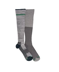 Muk Luks Men's 2 Pair Pack Compression Knee High Cotton Socks