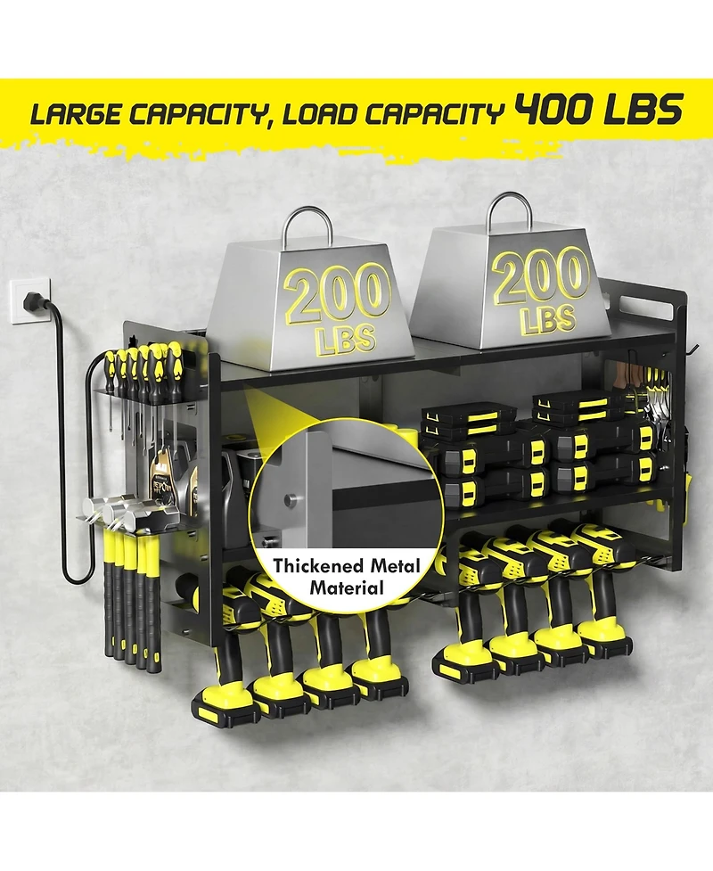 Xdovet Power Tool Organizer Wall Mount Charging Station Metal Rack Drill Holder Storage