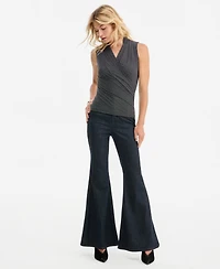 I.n.c. International Concepts Women's Ruched Mesh V-Neck Surplice Tank, Macy's Exclusive
