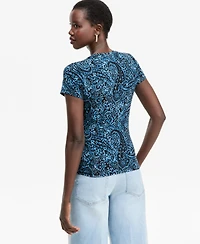 I.n.c. International Concepts Women's Printed Short-Sleeve Crew T-Shirt, Macy's Exclusive