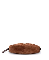Pre-Owned Prada Large Demi-Lune Shoulder Bag Suede