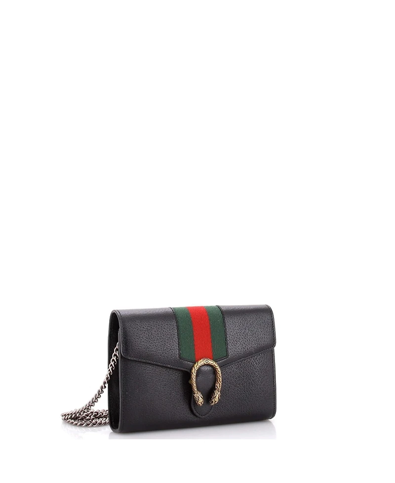 Pre-Owned Gucci Small Dionysus Web Chain Wallet Leather