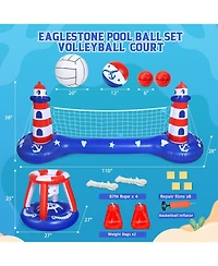 Gnuadz Pool Volleyball Basketball Hoop Inflatable Floats Water Games