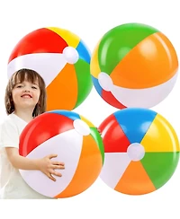Gnuadz 4-pack 20" Beach Balls Inflatable Pool Party Supplies Decorations