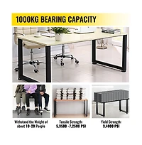 Sugift Heavy Duty Metal Dining Table Legs Set of 2, 28 x 24 in Box Section Square Frame