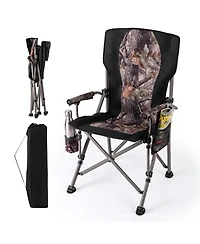 Sugift 400 lb Heavy Duty Folding Camping Chair with Cup Holder and Mesh Pocket