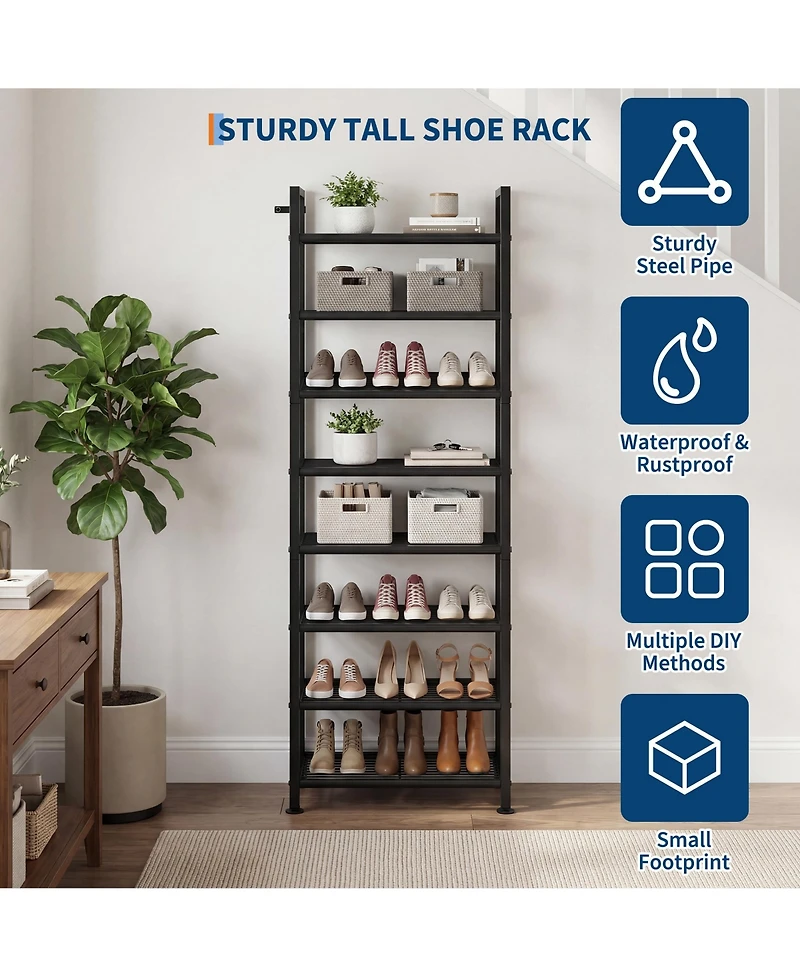 gaomon 8-Tier Metal Shoe Storage Organizer, Shoe Rack for Entryway Hallway Closet and Bedroom
