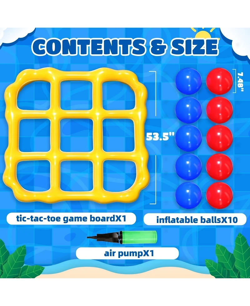 Gnuadz 10 Balls Giant Inflatable Tic Tac Toe Pool Game