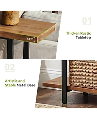 Tribesigns 3-Tier Solid Wood Console Table, 63-Inch Farmhouse Entryway Table, Narrow Sofa Table Behind the Couch