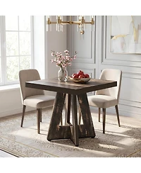 Tribesigns 31.5" Square Dining Table for 4, Small Space Kitchen Table with Pedestal Base, Farmhouse Wood Tables
