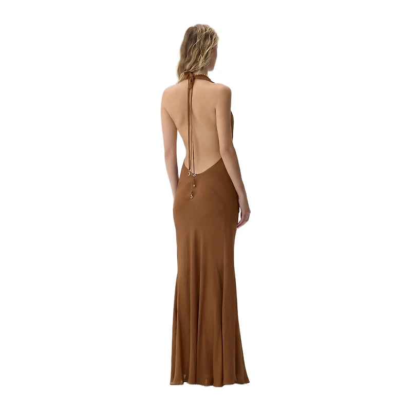 Luna B Women's Siren Halter V-Neck Maxi Dress