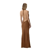 Luna B Women's Siren Halter V-Neck Maxi Dress