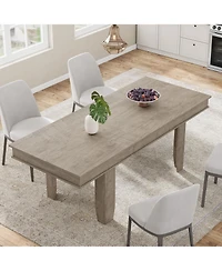 homfan Farmhouse Dining Table for 6-8, 63" Long Kitchen Table with Sturdy Frame