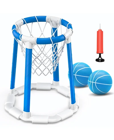 Gnuadz Pool Basketball Hoop Floating Game 2 Balls Indoor Outdoor