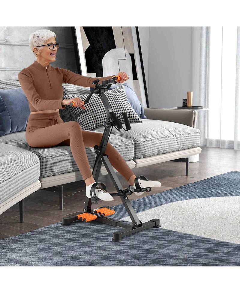 Costway Adjustable Lcd Pedal Exercise Bike with Massage Total Body Fitness Rehab Equipment