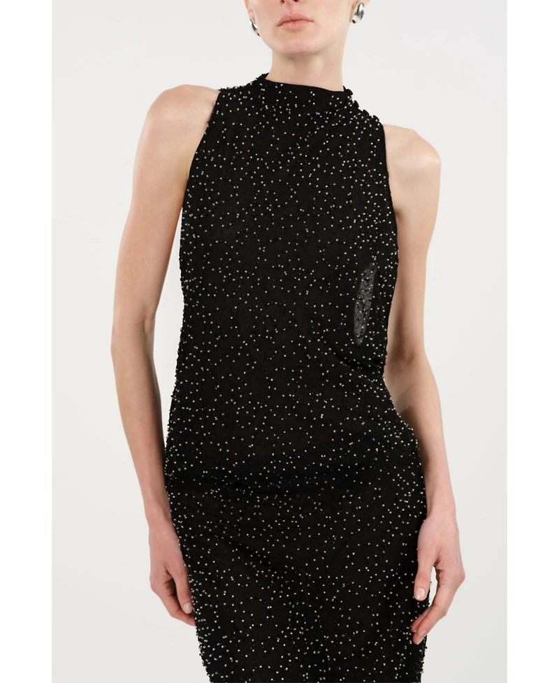 Nocturne Women's Stone-Embellished Maxi Dress