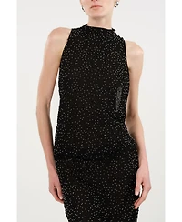 Nocturne Women's Stone-Embellished Maxi Dress