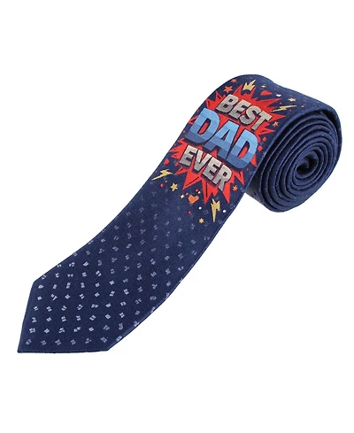 Trafalgar Men's Best Dad Ever Novelty Silk Necktie