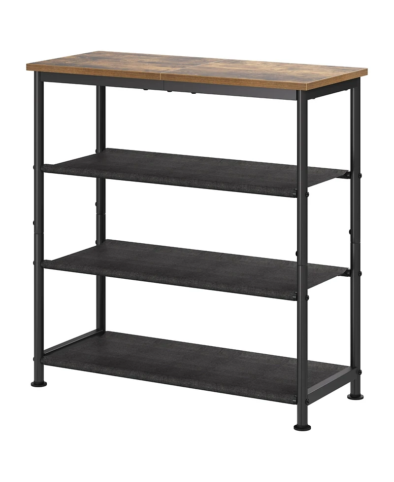 gaomon 4-Tier Shoe Rack, Wooden Top Shoe Storage Organizer for Entryway and Closet Holds 9-12 Pairs