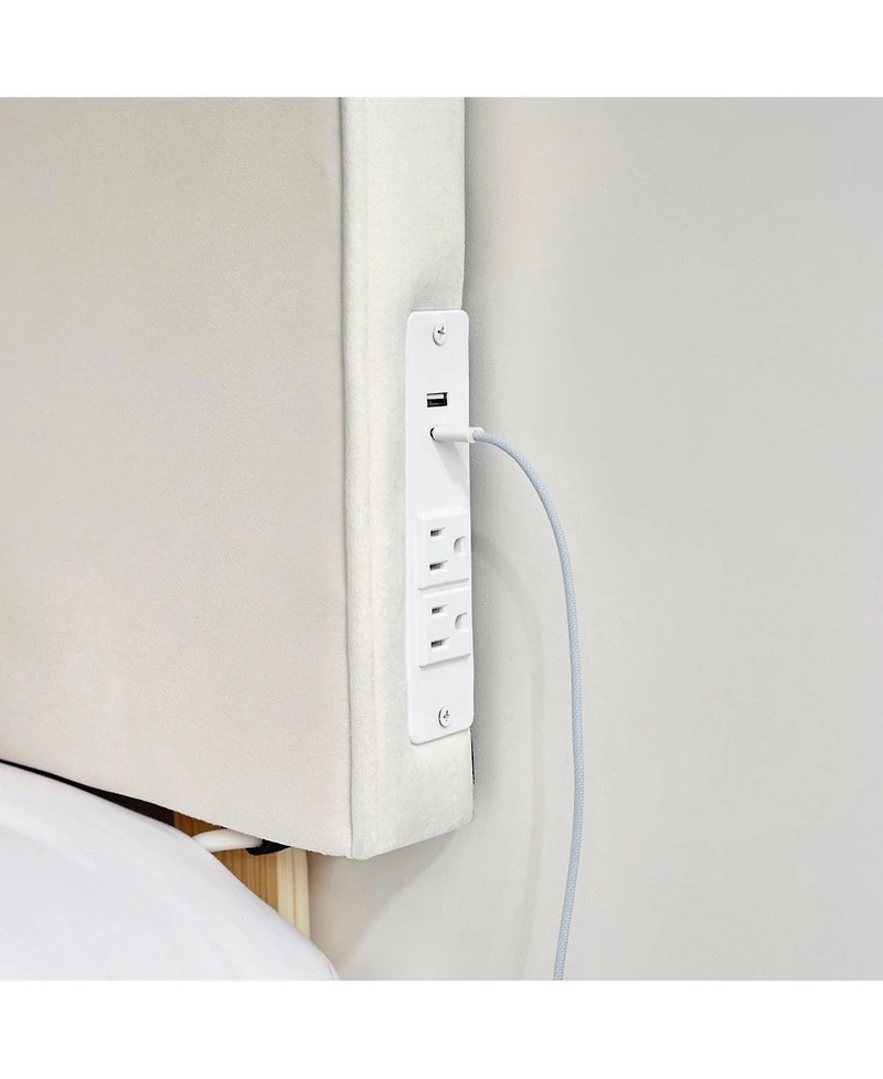 DormCo Tavira Allure Right Side Outlet Headboard - Rounded Corded